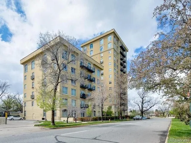 front view of a building with a street