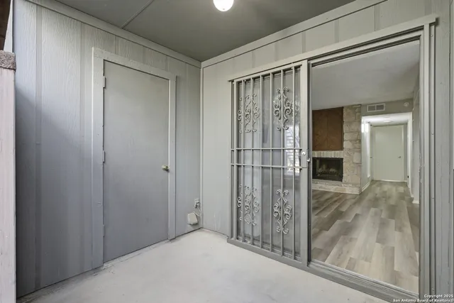 a view of elevator with hallway view