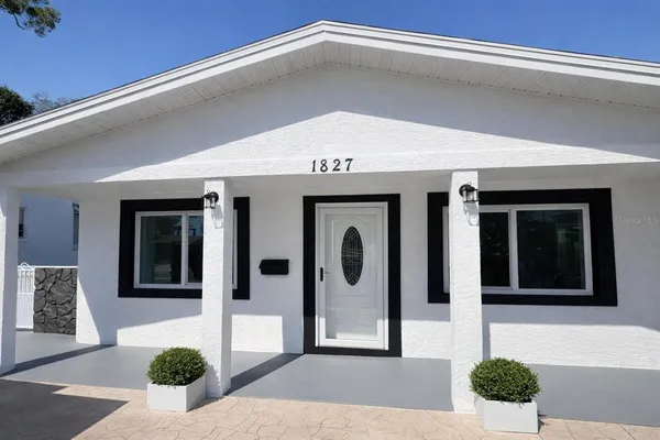 a front view of a house