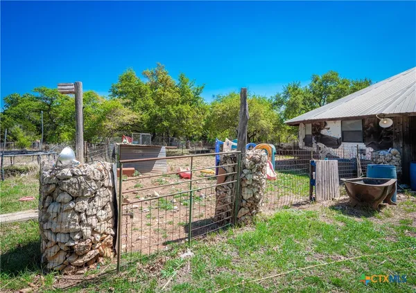 a view of a yard with a tree