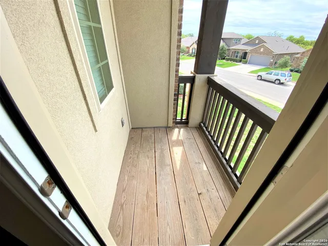 a view of a wooden deck