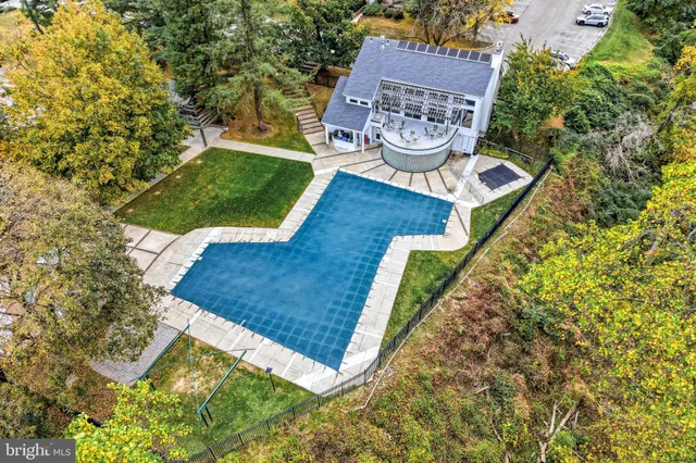 an aerial view of a house having outdoor space