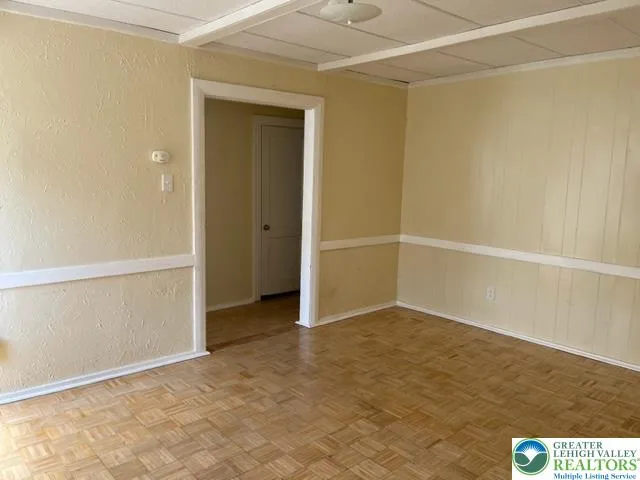 an empty room with closet