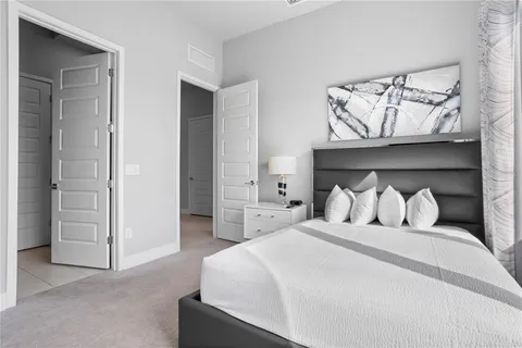 wooden floor and mirror in a room