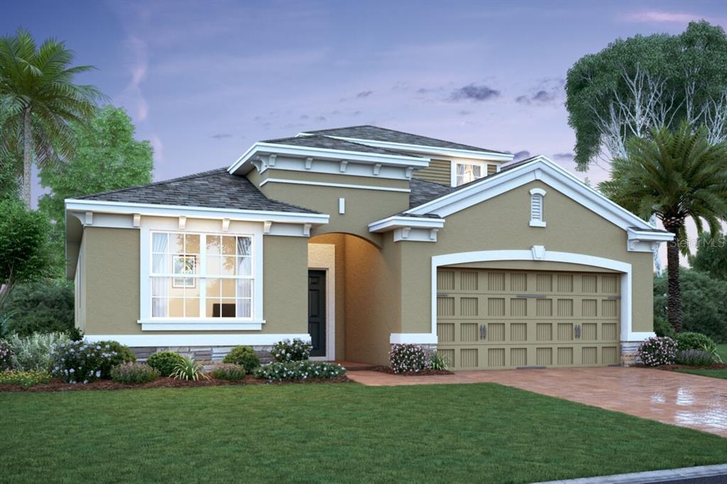 5303 High Line Drive St. Cloud, FL 34771 - Photo 21 of 22 a front view of a house with a garden and plants