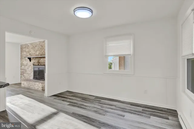 an empty room with windows