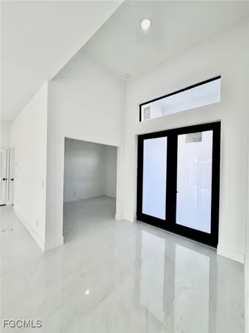 an empty room with closet