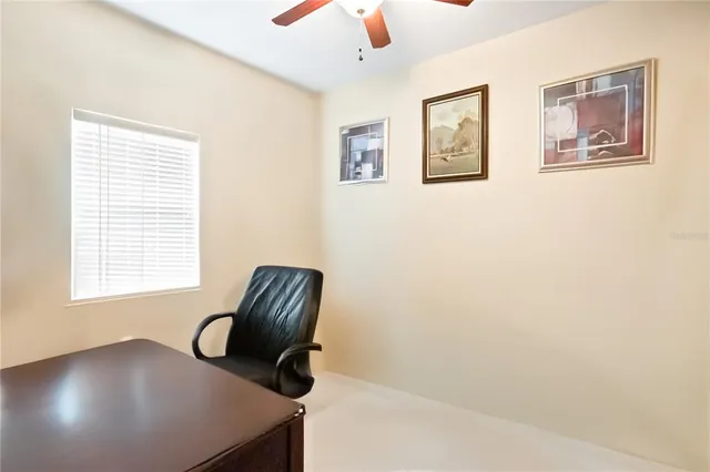 a chair and table in a room