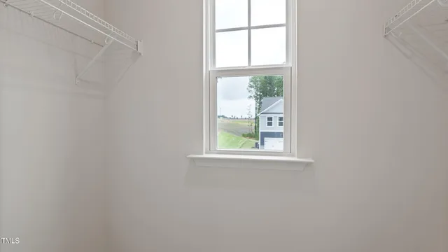 an empty room with a window
