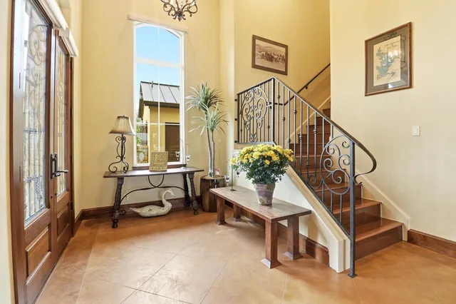 a living room with furniture