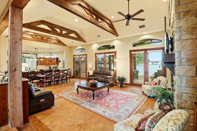 a living room with furniture