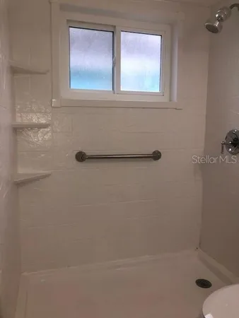 a bathroom with a shower