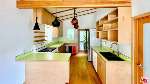 a view of a swimming pool and a outdoor space