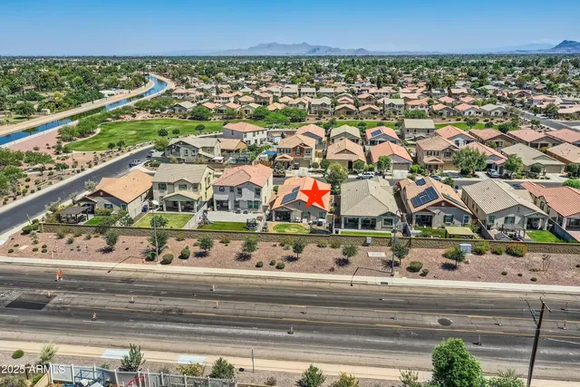 an aerial view of multiple house