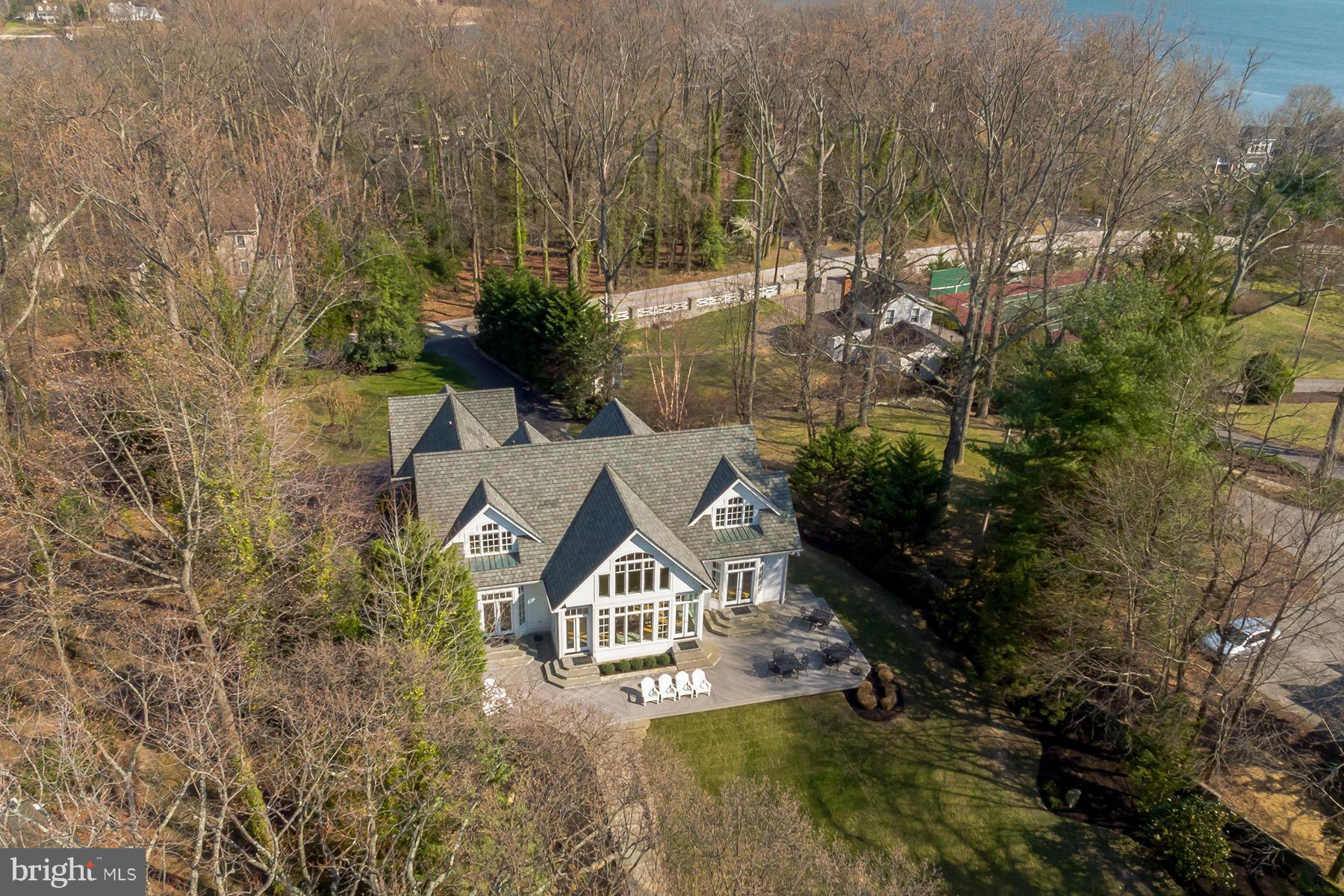 Aerial view of waterside