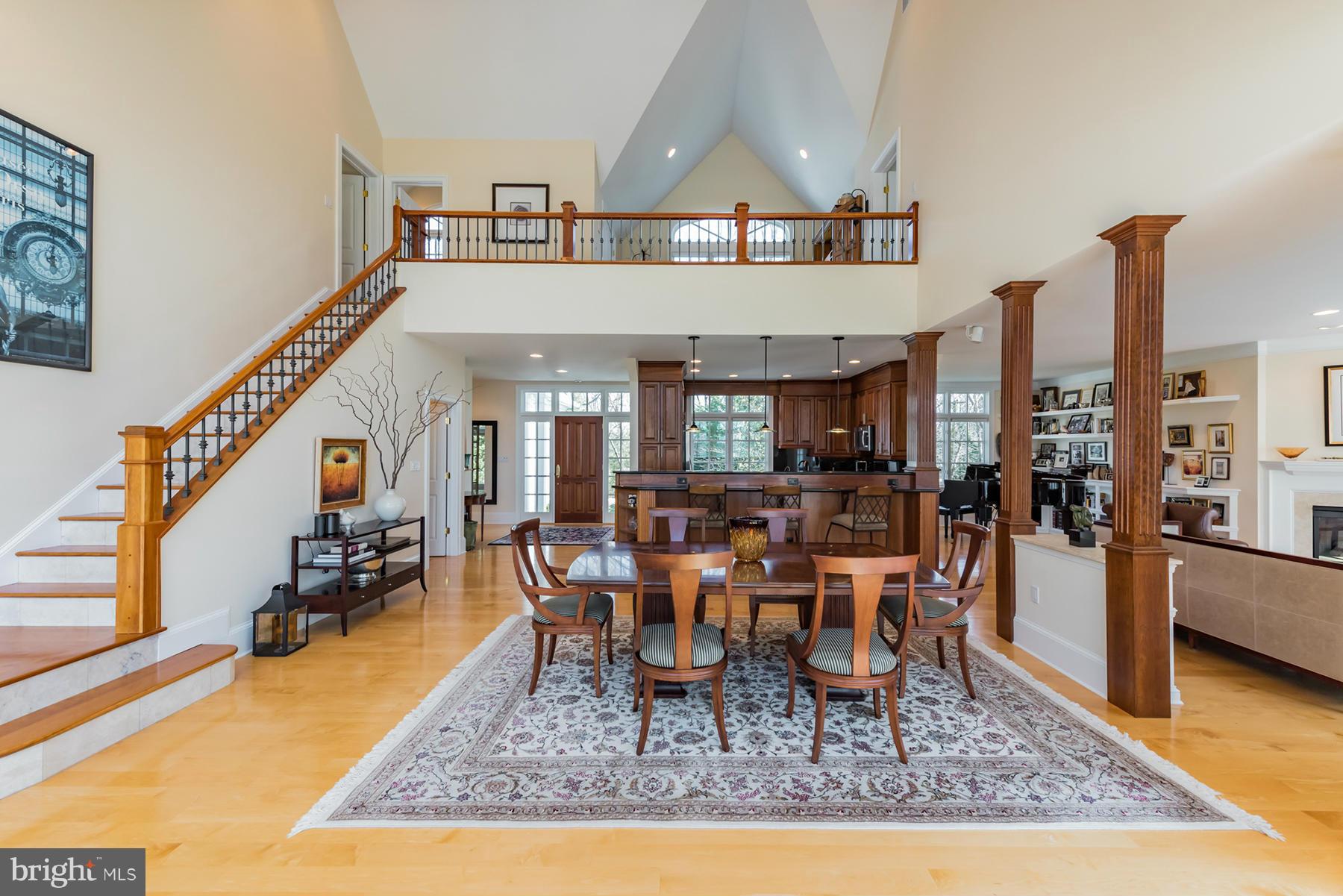 Great room has maple hardwood flooring