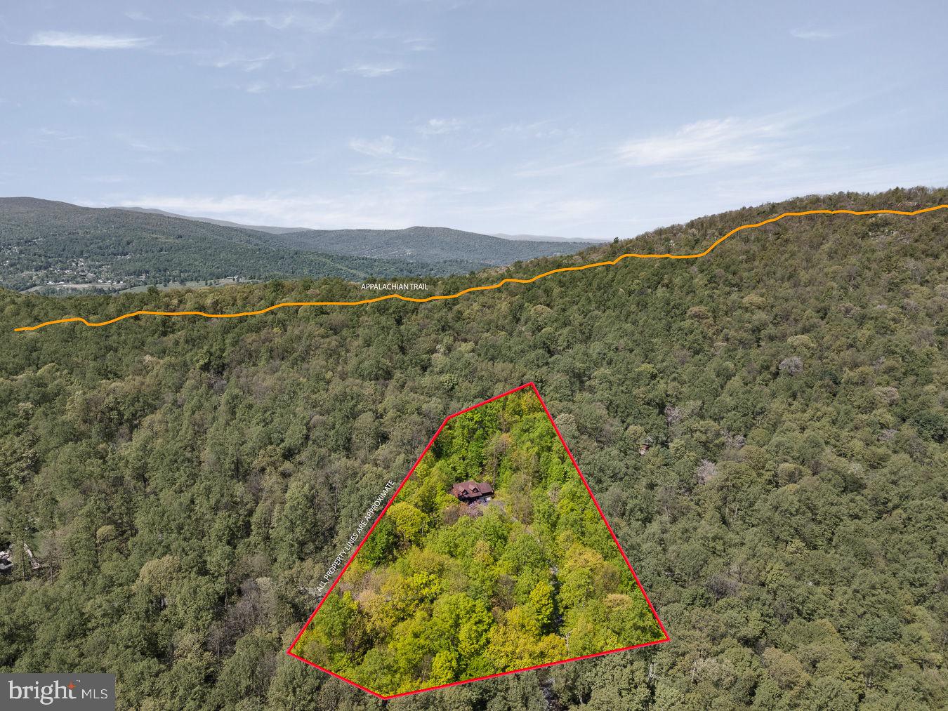 2622 CCC Road Front Royal, VA 22630 - Photo 6 of 79 Aerial property outline & Appalachian Trail line