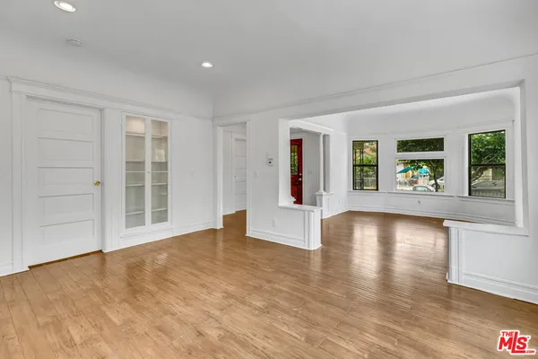 an empty room with a window