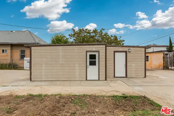 a view of outdoor space garage and yard