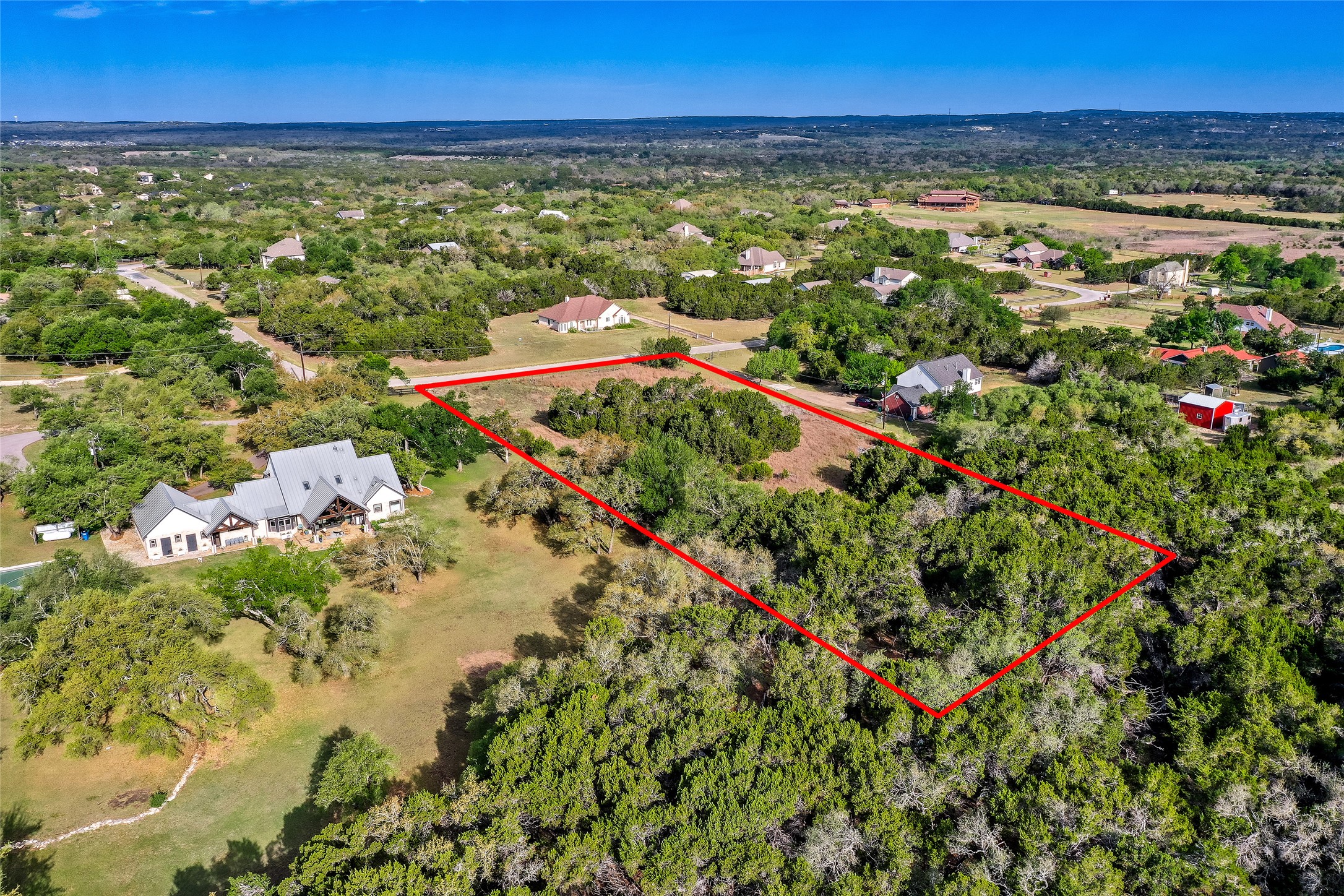 14034 Timberline Trail Austin, TX 78737 - Photo 5 of 17 Aerial view of property's location featuring property parcel outlined