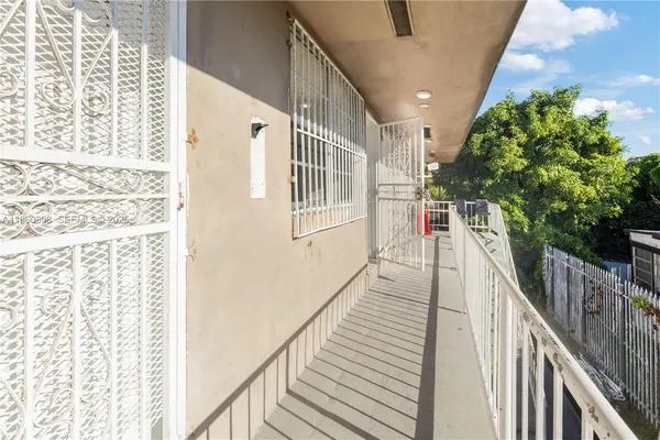 a view of a balcony