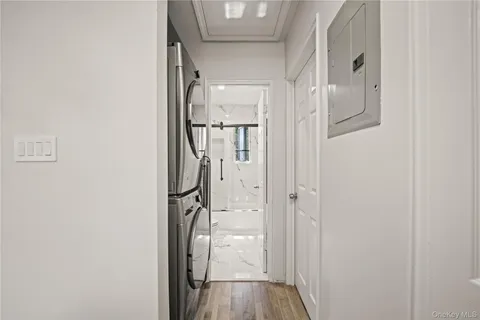 a view of a bathroom from a hallway