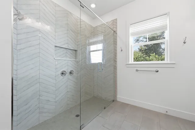 a bathroom with a shower
