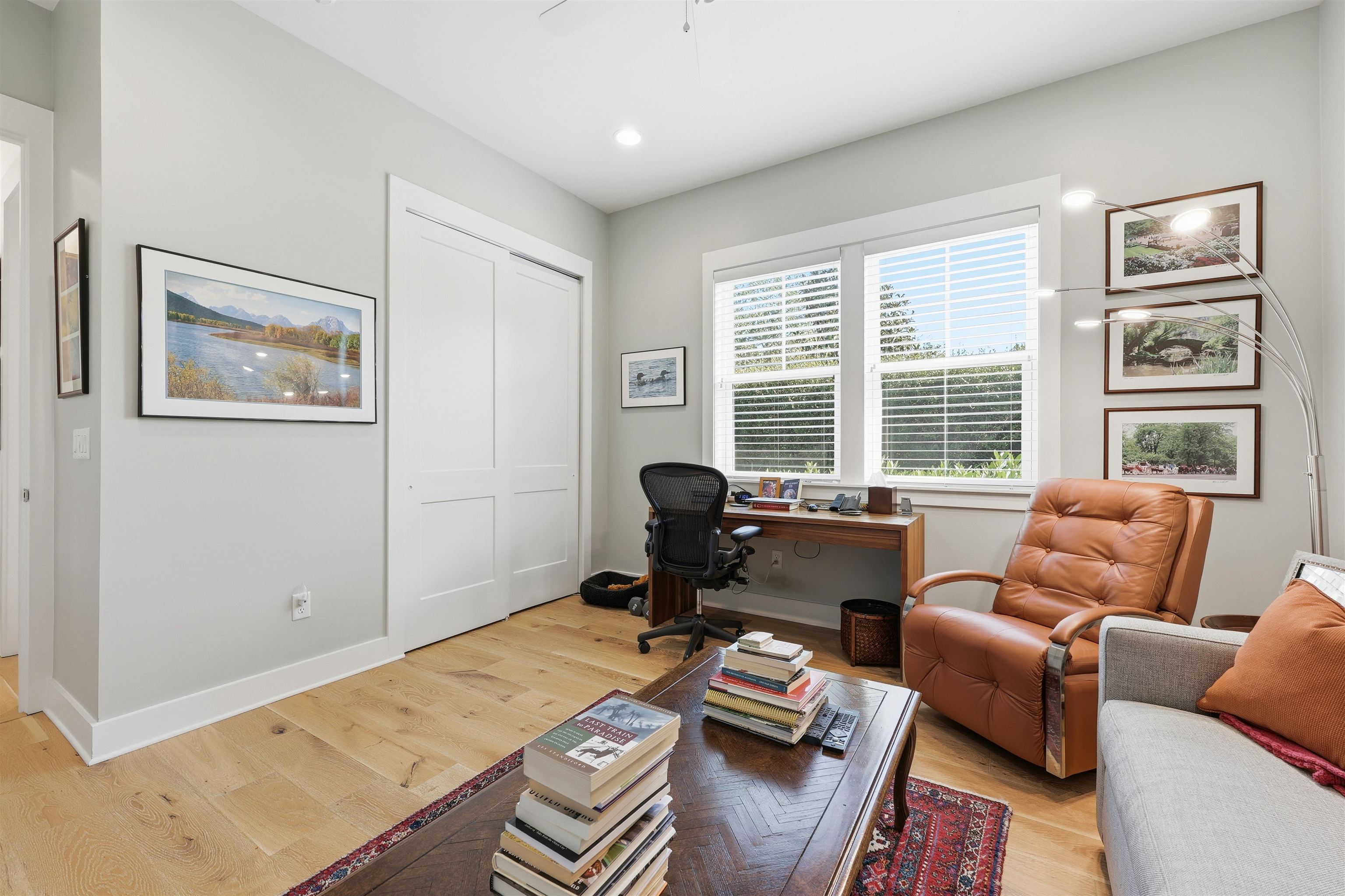 66 Ridgeway Road St. Augustine, FL 32080 - Photo 24 of 53 Office area featuring light wood-style floors, recessed lighting, and a ceiling fan
