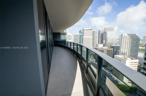 a view of balcony and city