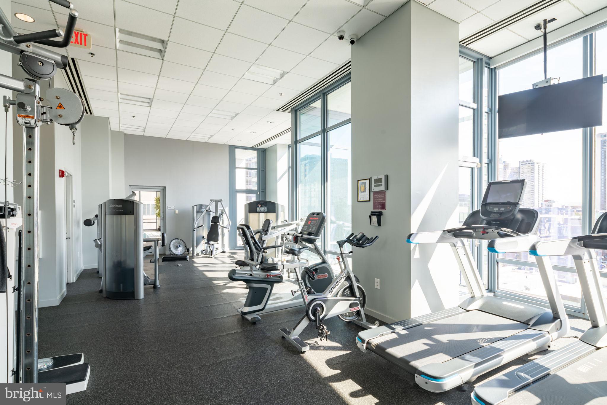2101 Market Street, Unit 1901 Philadelphia, PA 19103 - Photo 16 of 25 a view of a room with gym equipment
