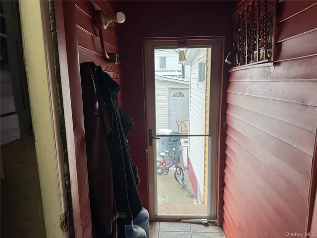 a bathroom with a shower and toilet