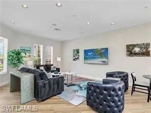 a living room with furniture