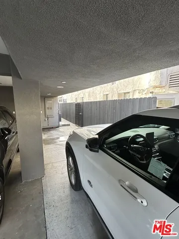 a car parked in a parking garage