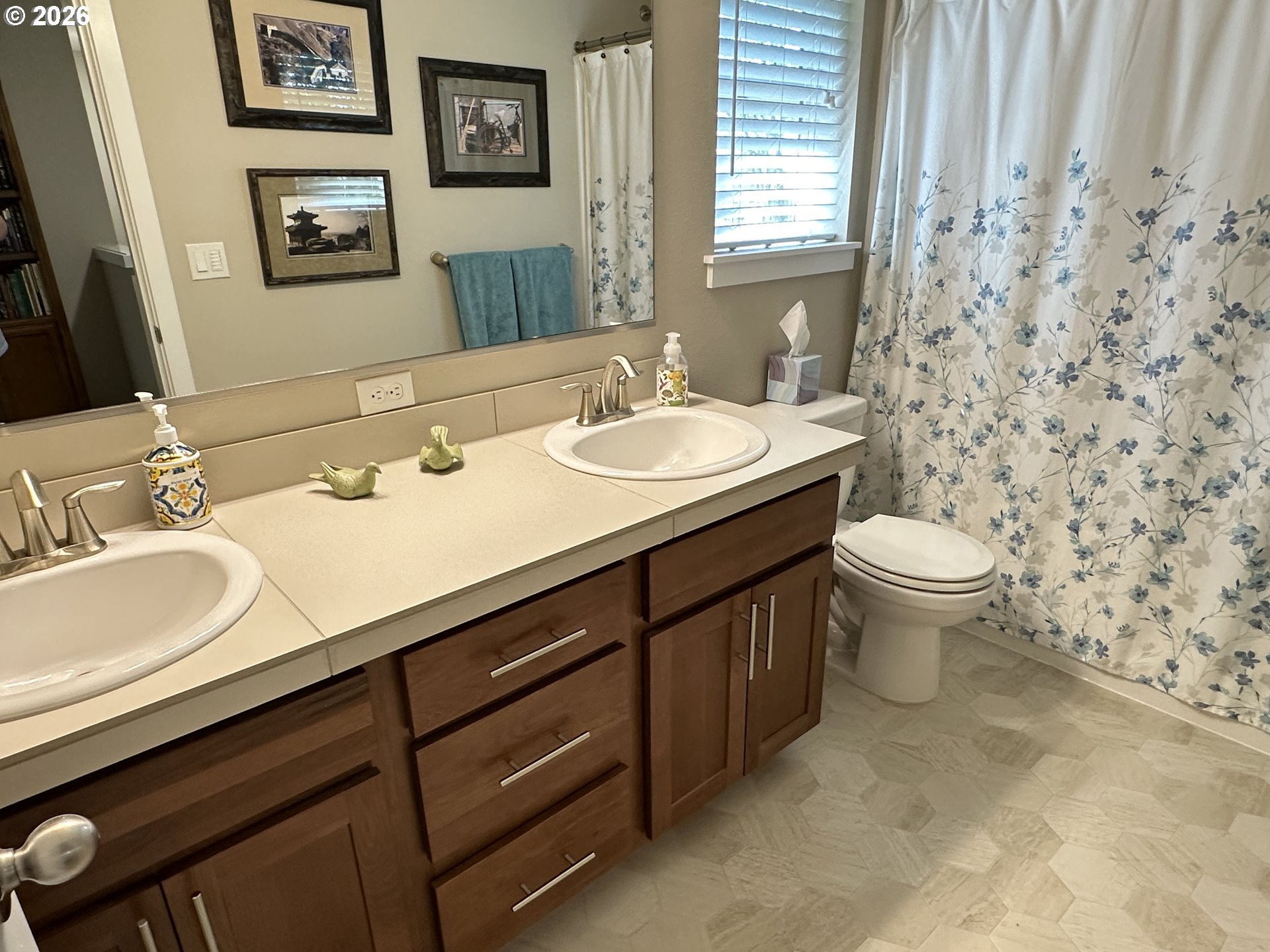 59290 Forest Trail Circle St. Helens, OR 97051 - Photo 27 of 33 a bathroom with a granite countertop sink and a mirror