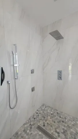 a bathroom with a shower