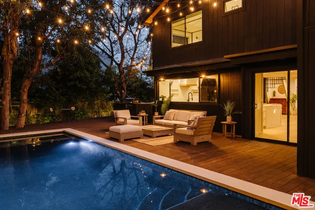 a outdoor space with swimming pool