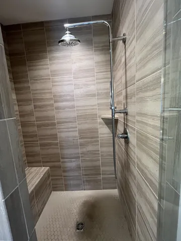 a bathroom with a shower