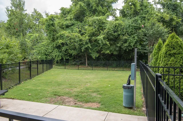 a view of a garden with a lake
