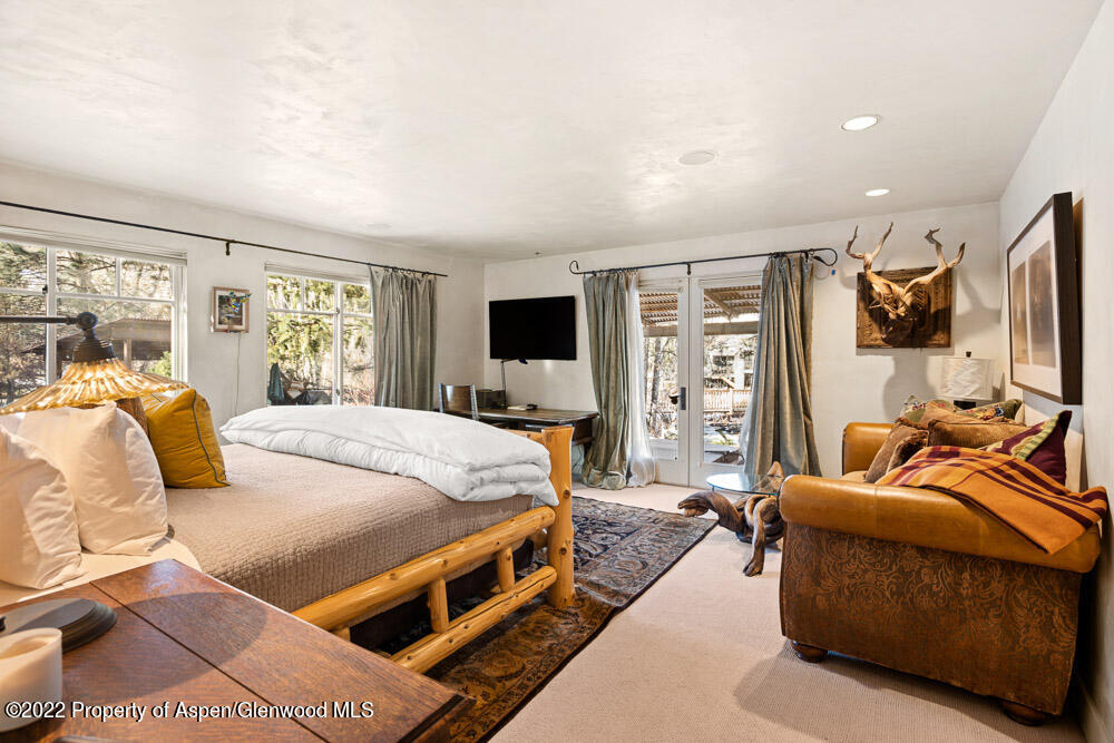 111 Neale Avenue Aspen, CO 81611 - Photo 10 of 30 a bedroom with furniture and a flat screen tv