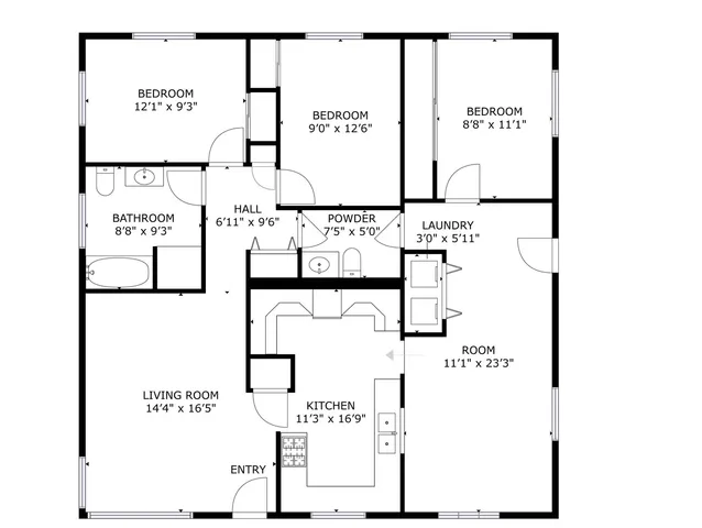 a view of a backyard with a small cabin