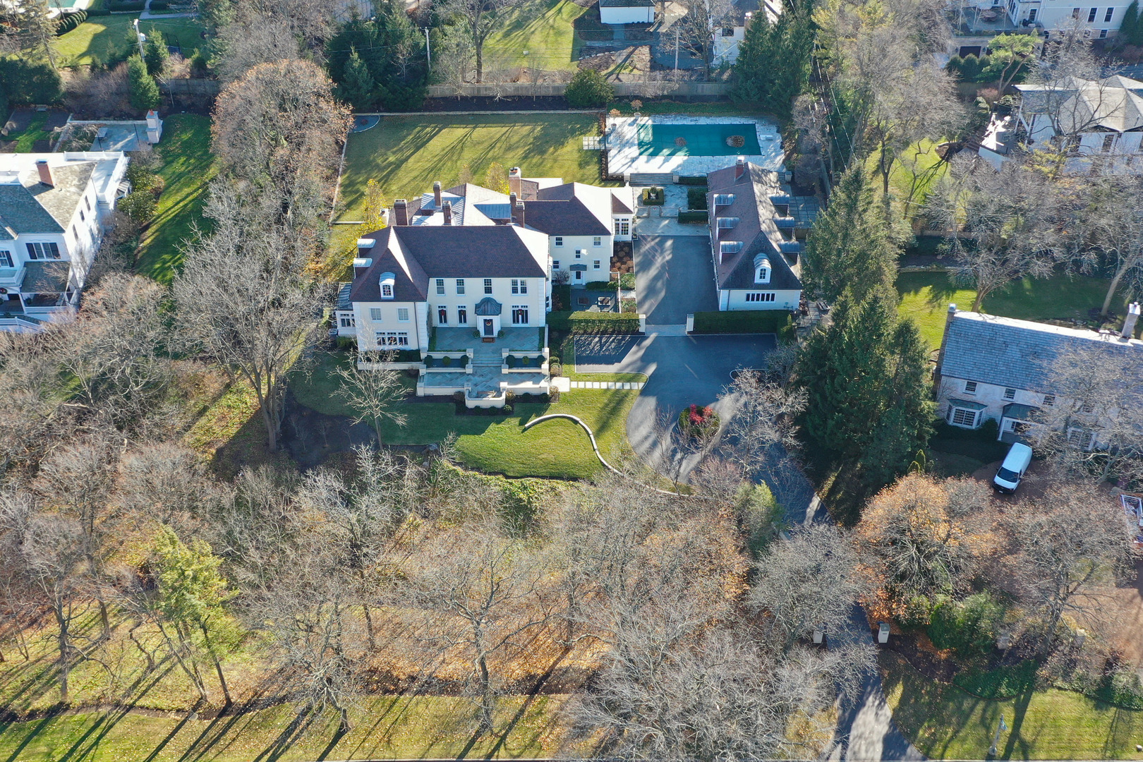 Undisclosed Address Lake Forest, IL 60045 - Photo 2 of 75 an aerial view of a house with a yard basket ball court and outdoor seating