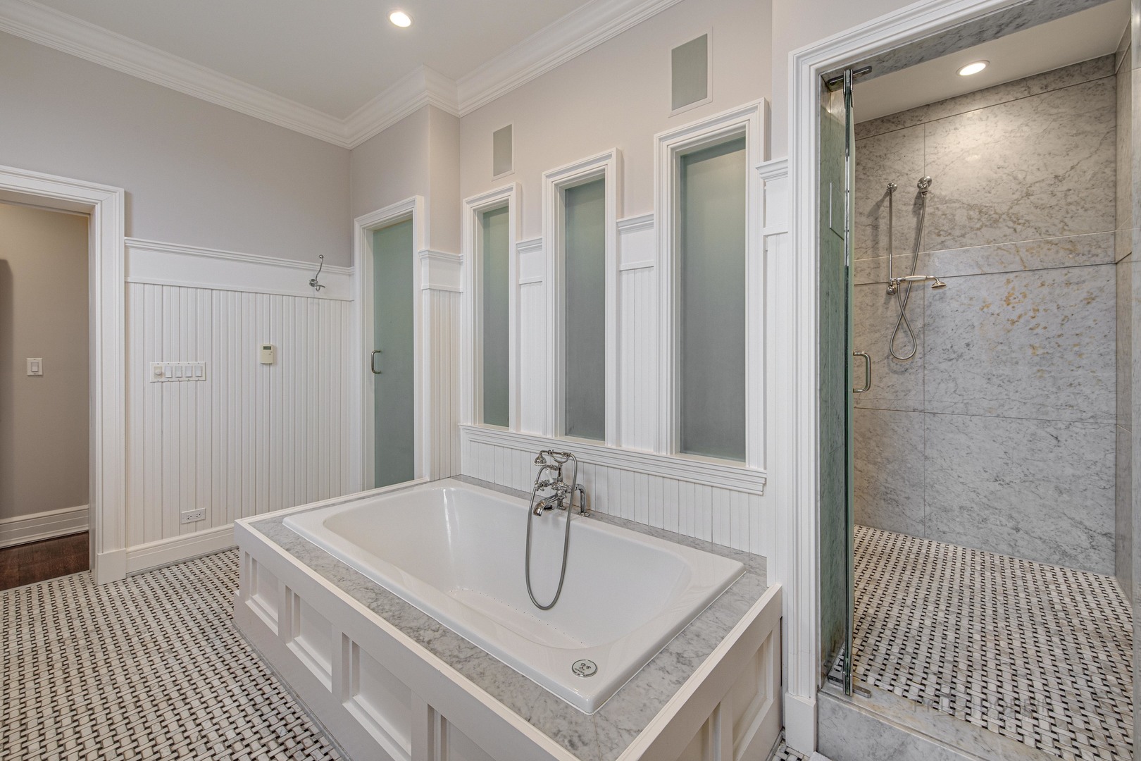 Undisclosed Address Lake Forest, IL 60045 - Photo 41 of 75 a bathroom with a sink and a mirror