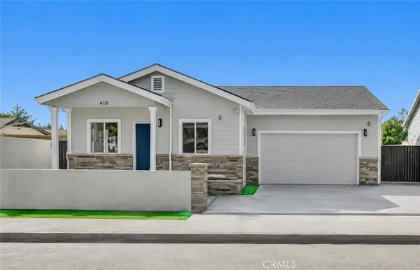 front view of a house with a garage