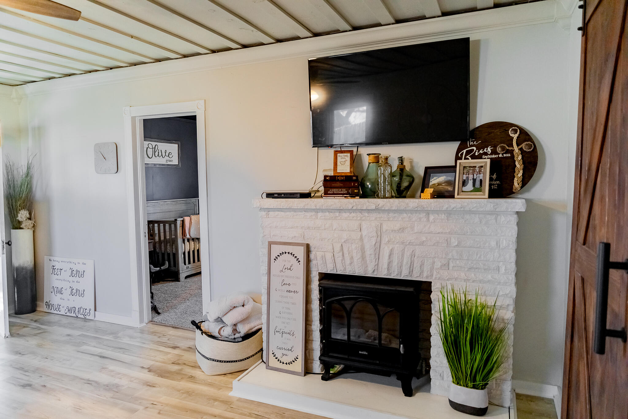1398 County Road 155 Post, TX 79356 - Photo 8 of 26 a living room with furniture and a fireplace