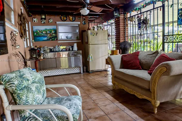 a living room with furniture