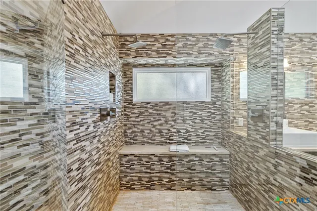 a bathroom with a shower