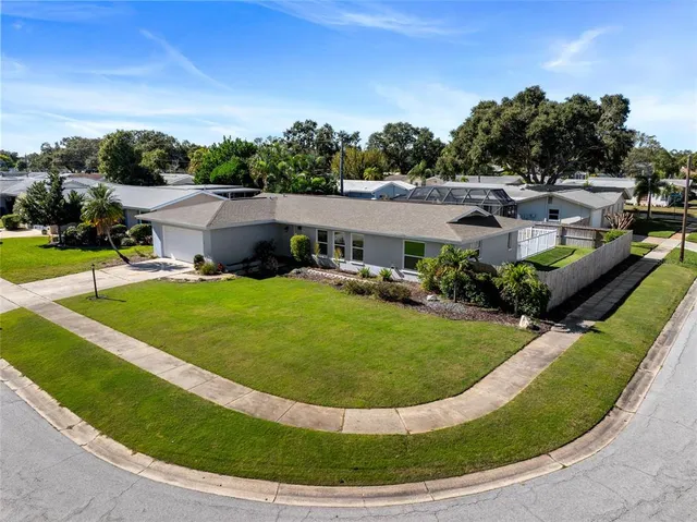 an aerial view of a house