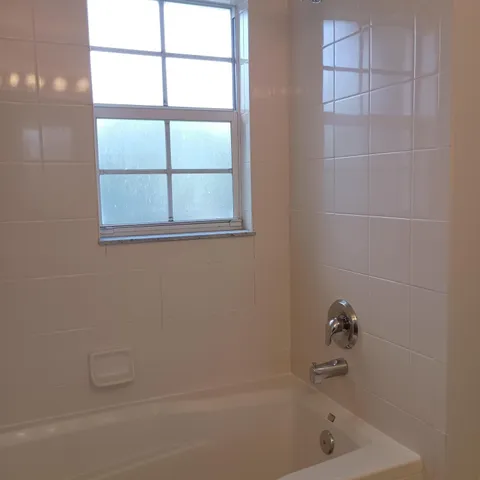 a bathroom with a tub