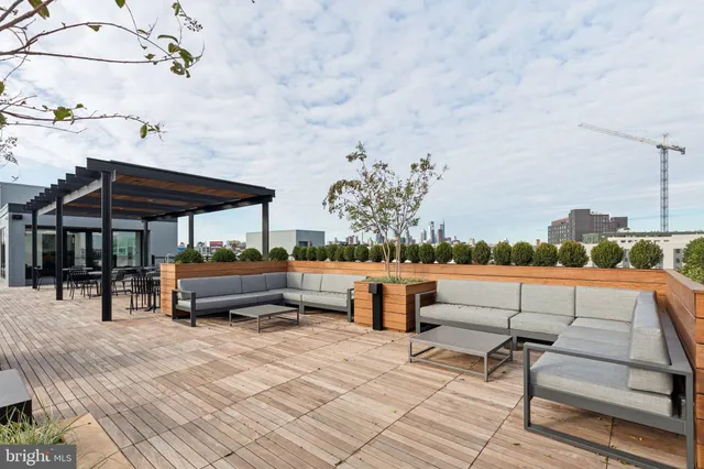 a view of outdoor space with seating