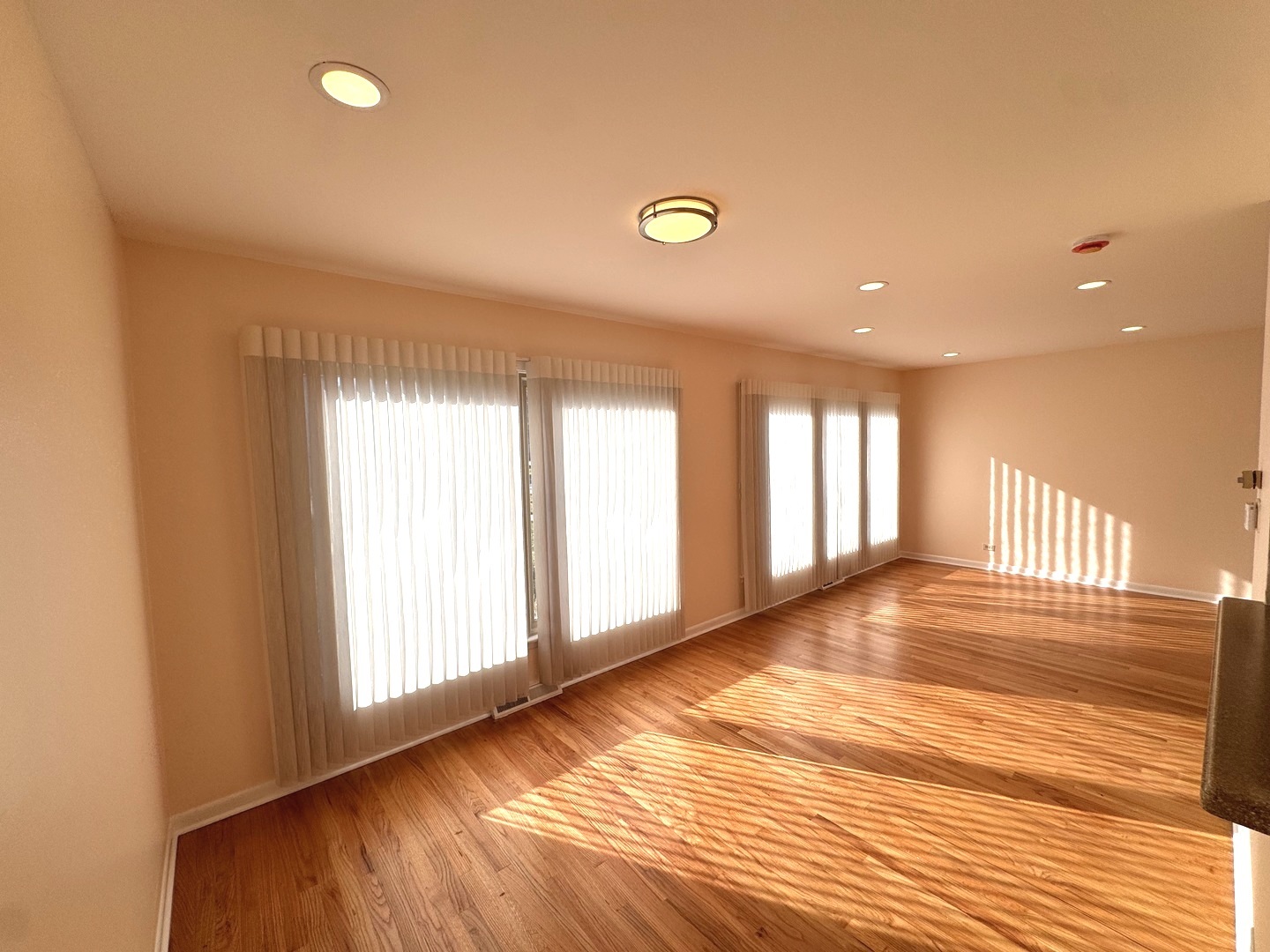 1042 West Central Road Mount Prospect, IL 60056 - Photo 9 of 32 a view of an empty room with wooden floor and a window